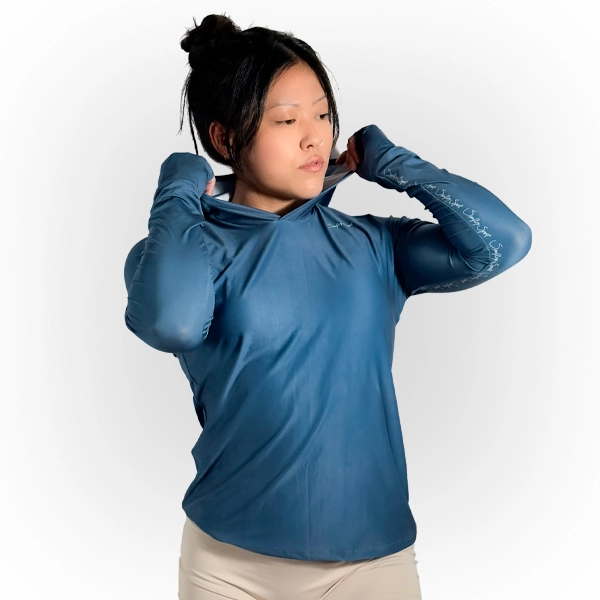 Camiseta + Capuz Comfort Azul Marfim Feminina