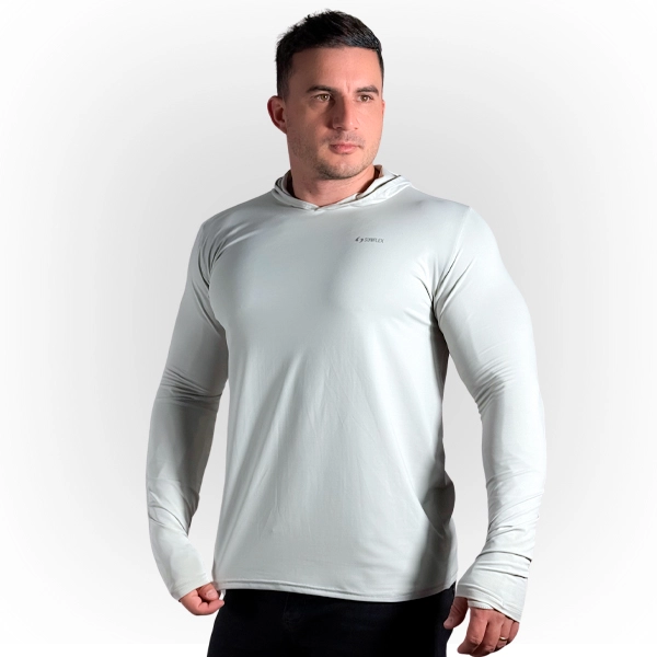 Camiseta Poliamida Manga Longa + Capuz Gelo 60