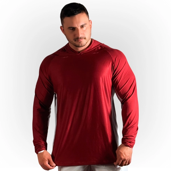 Camiseta Raglan + Capuz Vermellho