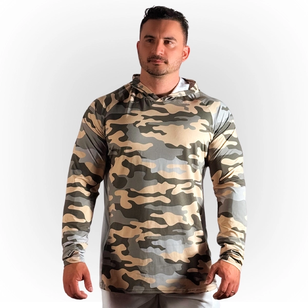 Camiseta Raglan + Capuz Camuflado Creme