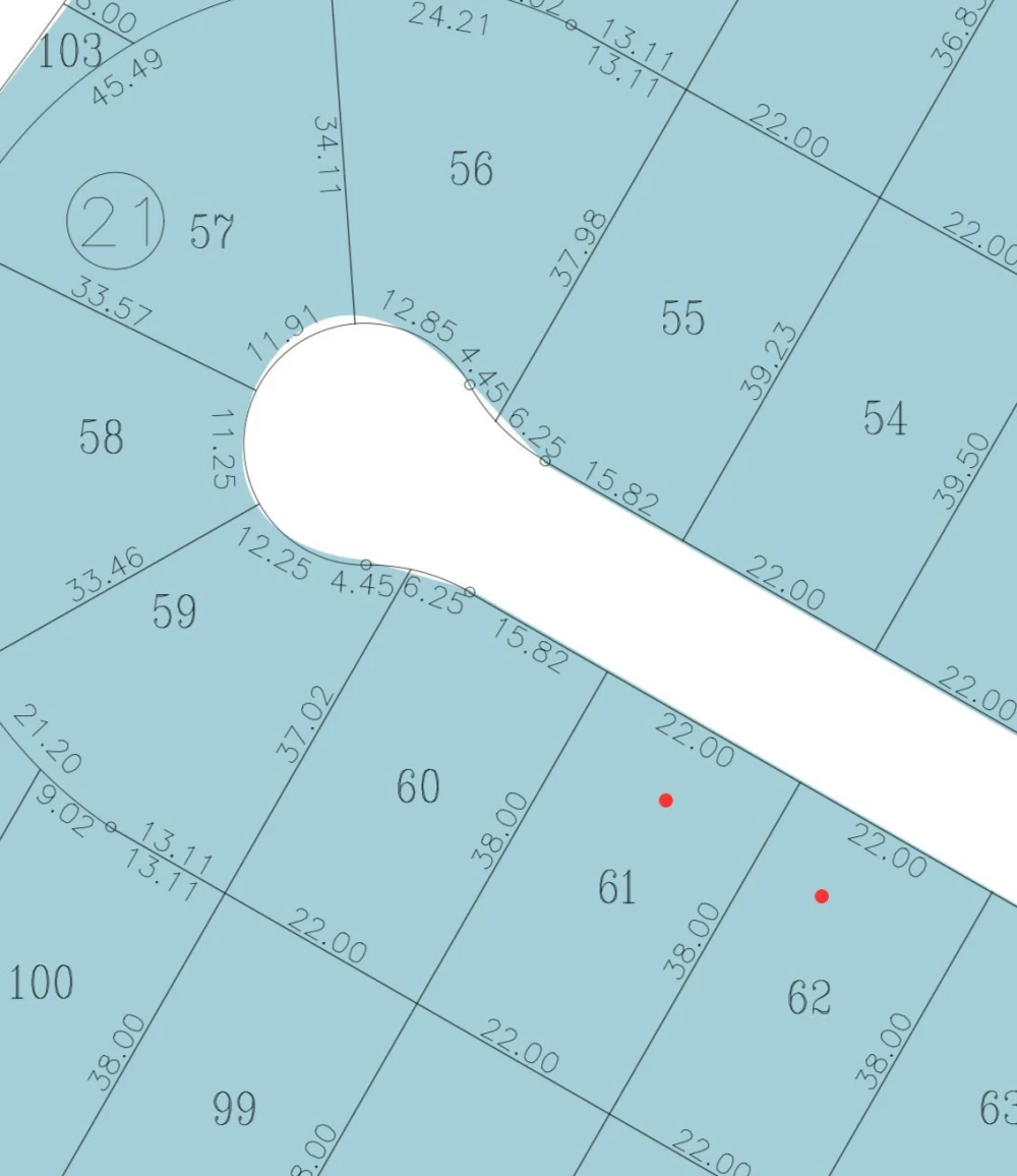 Ubicación: Manzana 21 – Lotes 61 y 62