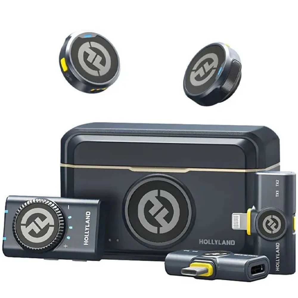 Microfone Sem Fio para Smartphone Hollyland LARK M2 Combo com Lightning e USB-C - Shine Coral