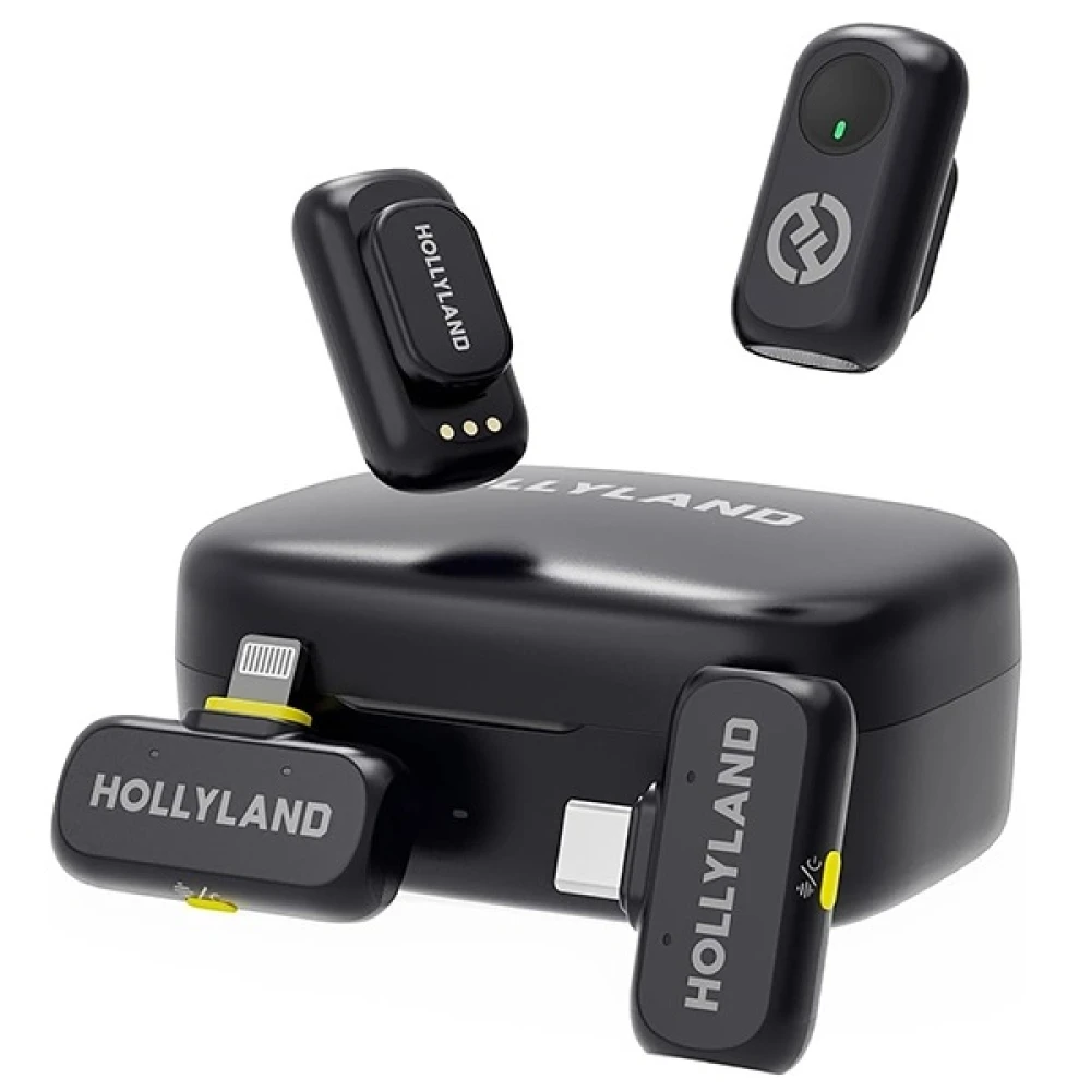 Microfone Sem Fio para Smartphone Hollyland LARK A1 Combo com USB-C Lightning - Space Gray