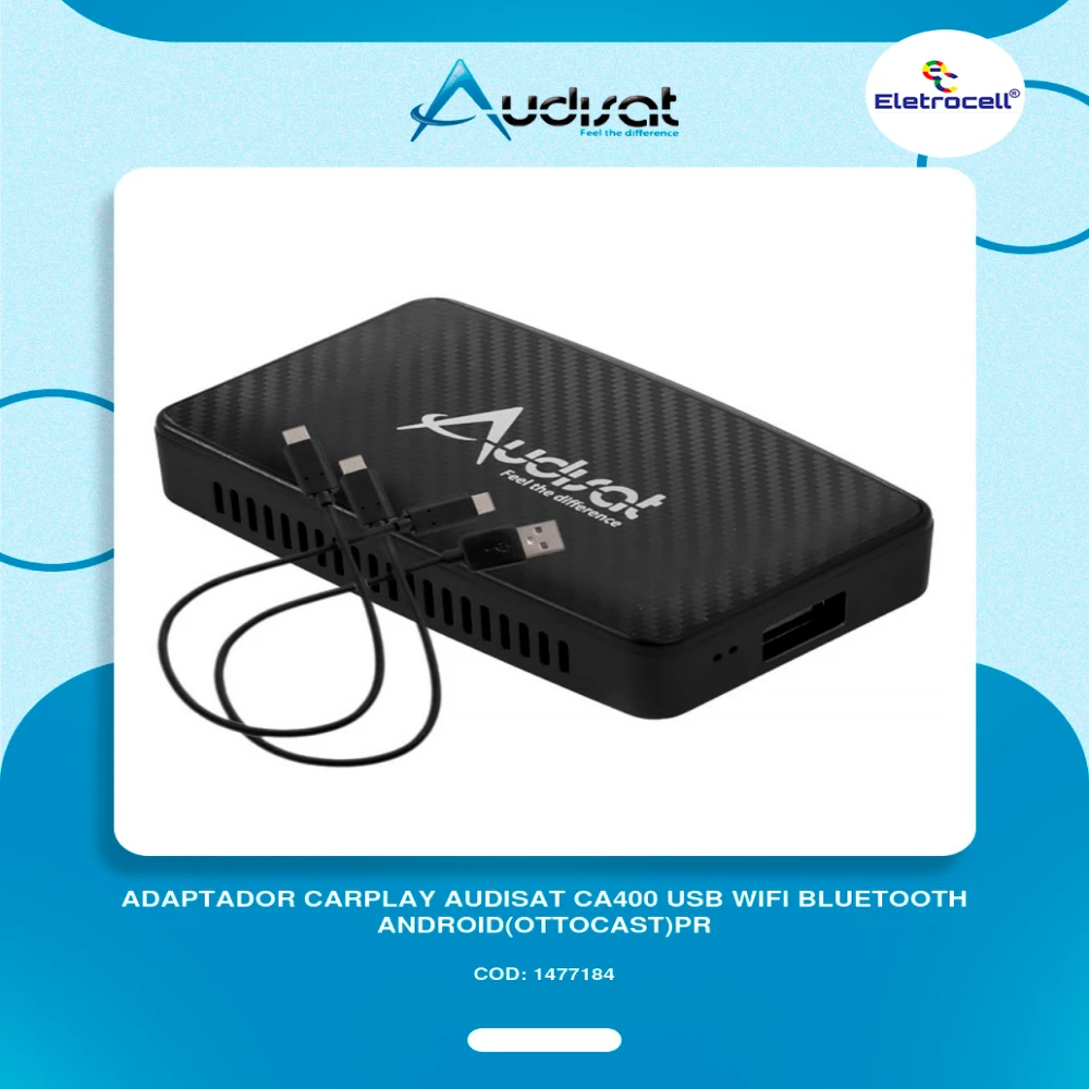 Adaptador CarPlay Audisat CA400 USB WiFi Bluetooth Android (Ottocast)
