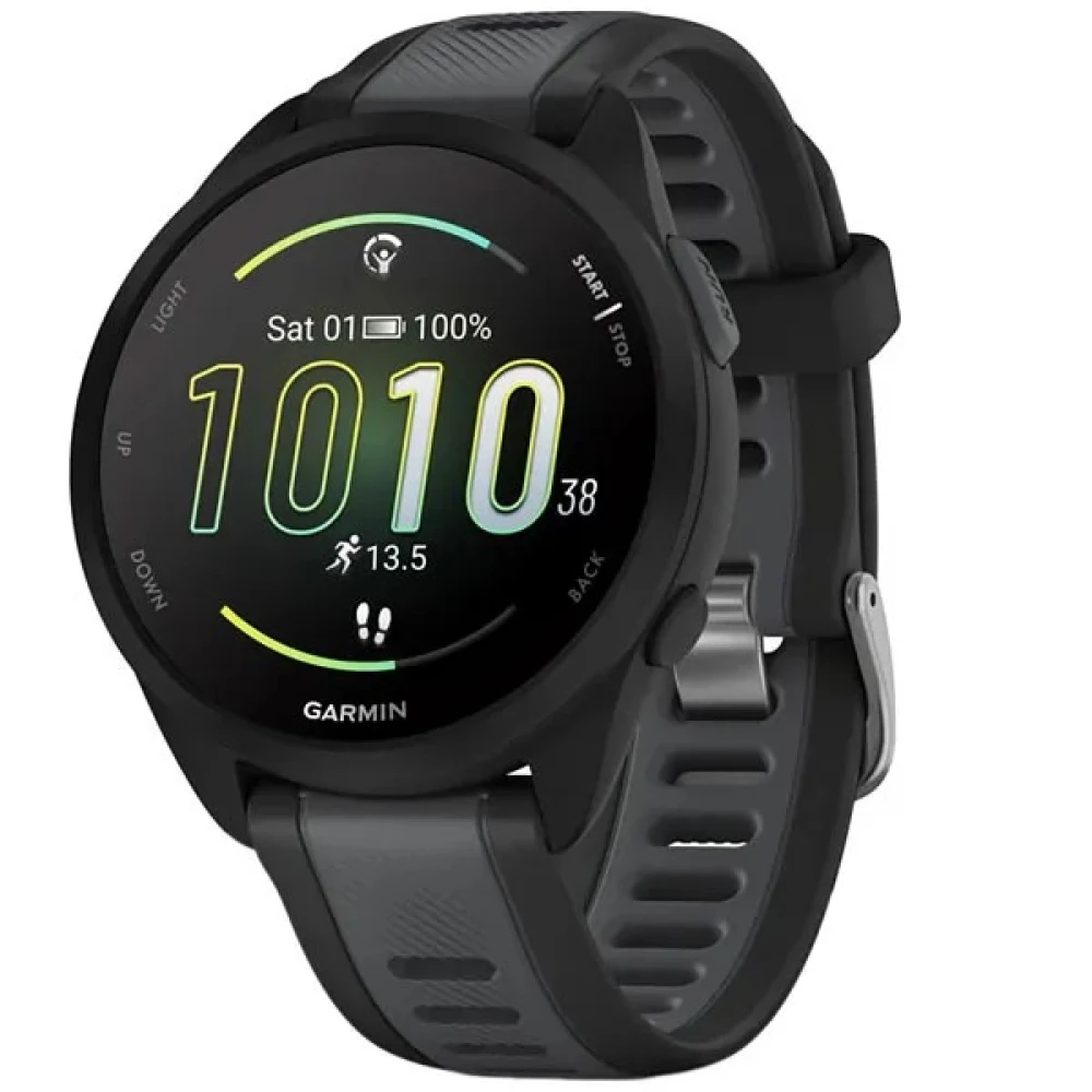 Relógio Garmin Forerunner 165 Music 010-02863-30 com GPS Bluetooth - Cinza Preto