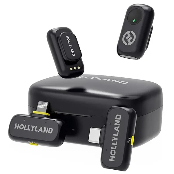 Microfone Sem Fio para Smartphone Hollyland LARK A1 Combo com USB-C Lightning - Space Gray