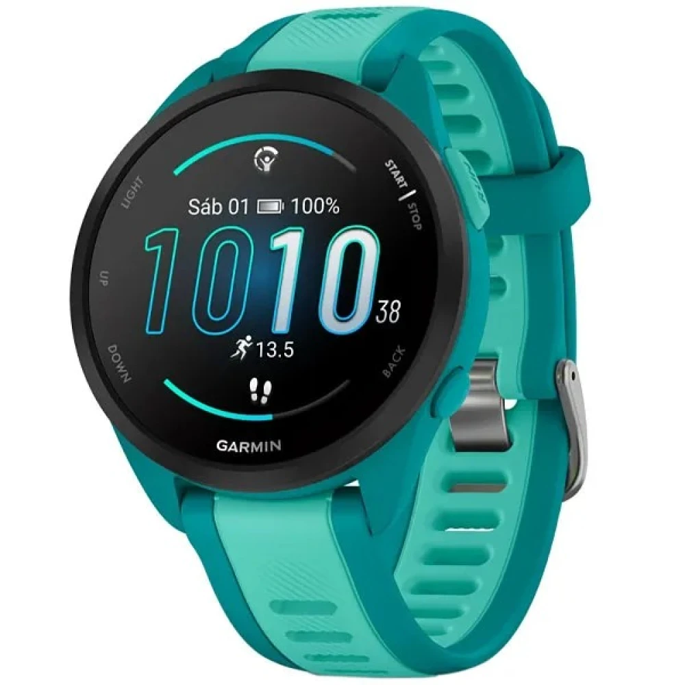 Relógio Garmin Forerunner 165 Music 010-02863 com GPS Bluetooth - Verde Turquesa Aqua